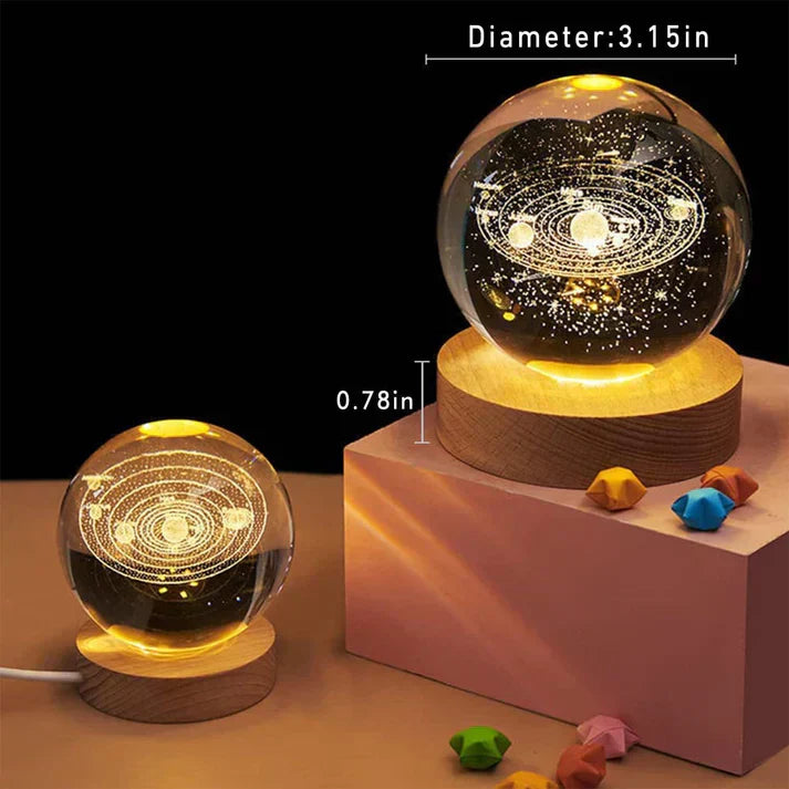 3D Galaxy Crystal Ball Lamp