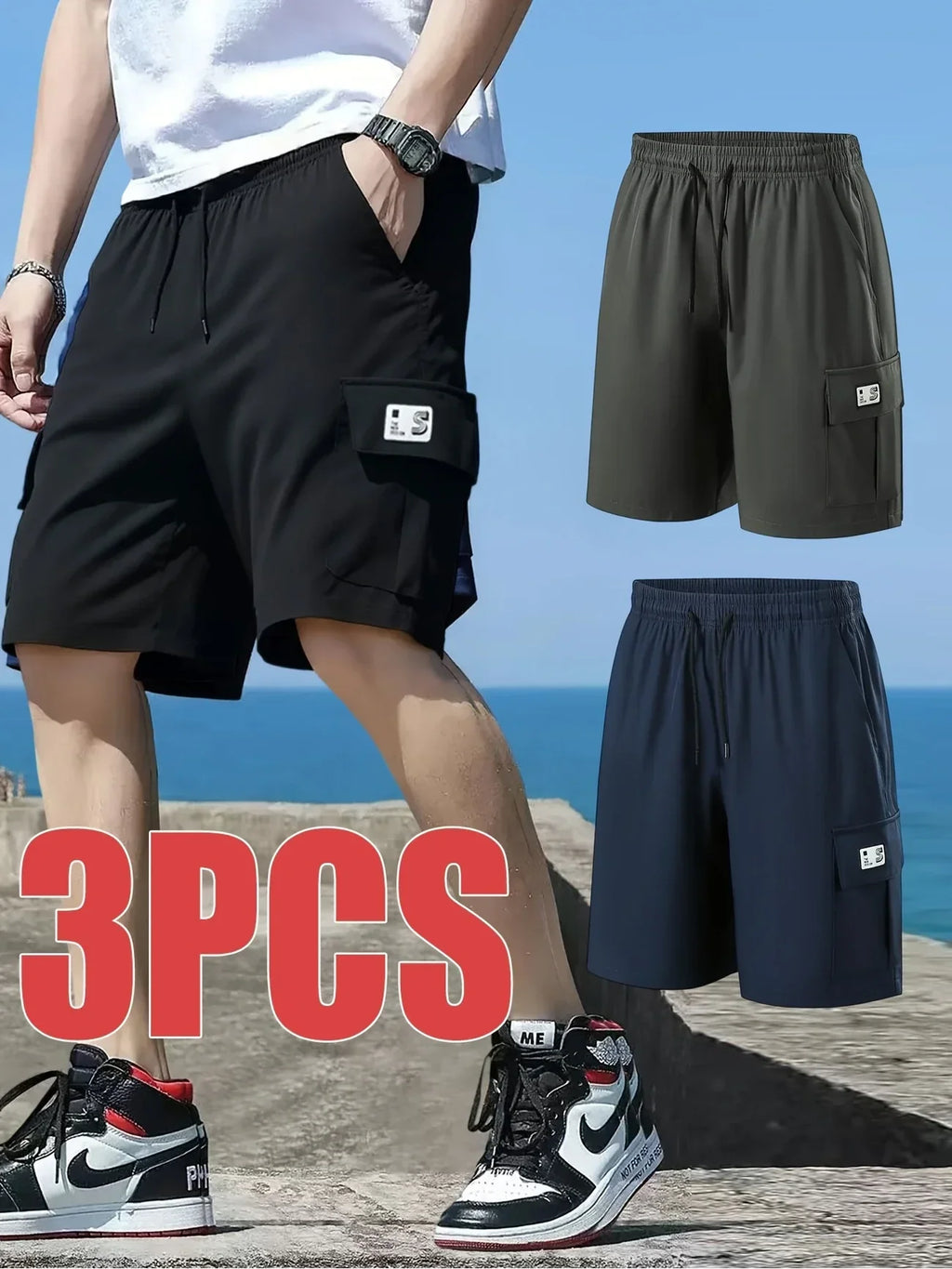 Baggy Cargo Shorts (Pack of 3)