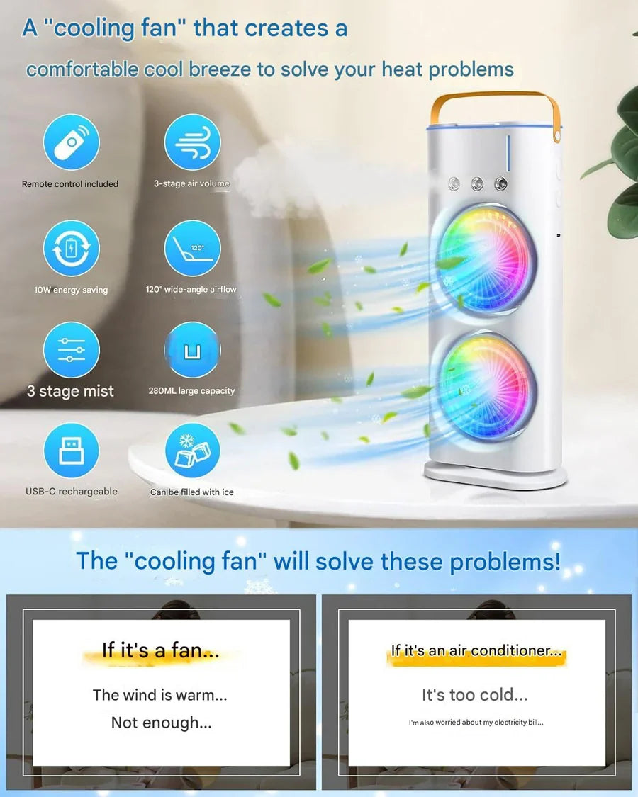 ChillFan™ Pro - Portable Double Fan Air Cooler