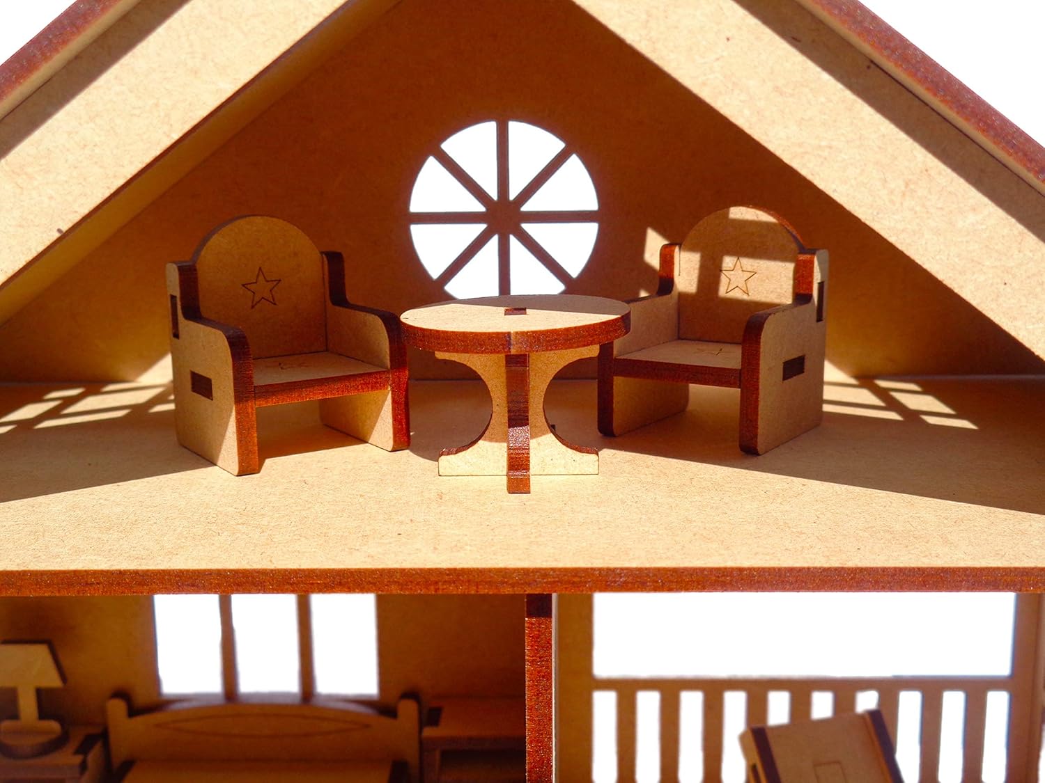 DIY Wooden Toy House with Furniture (Free Paint Set)
