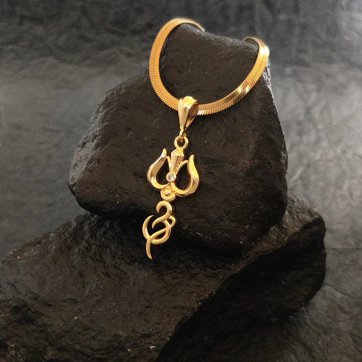 Shiv-Shakti Trishul Pendant With Chain