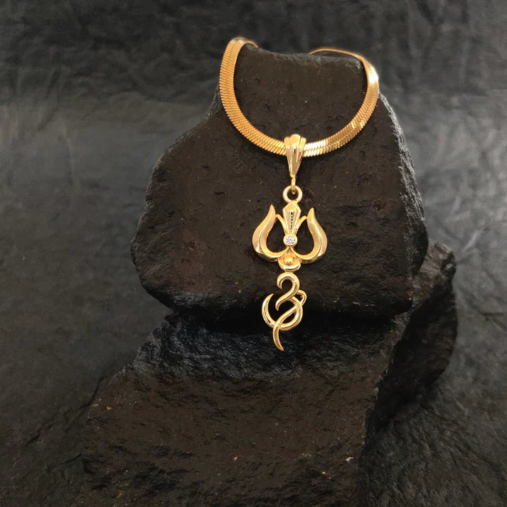 Shiv-Shakti Trishul Pendant With Chain