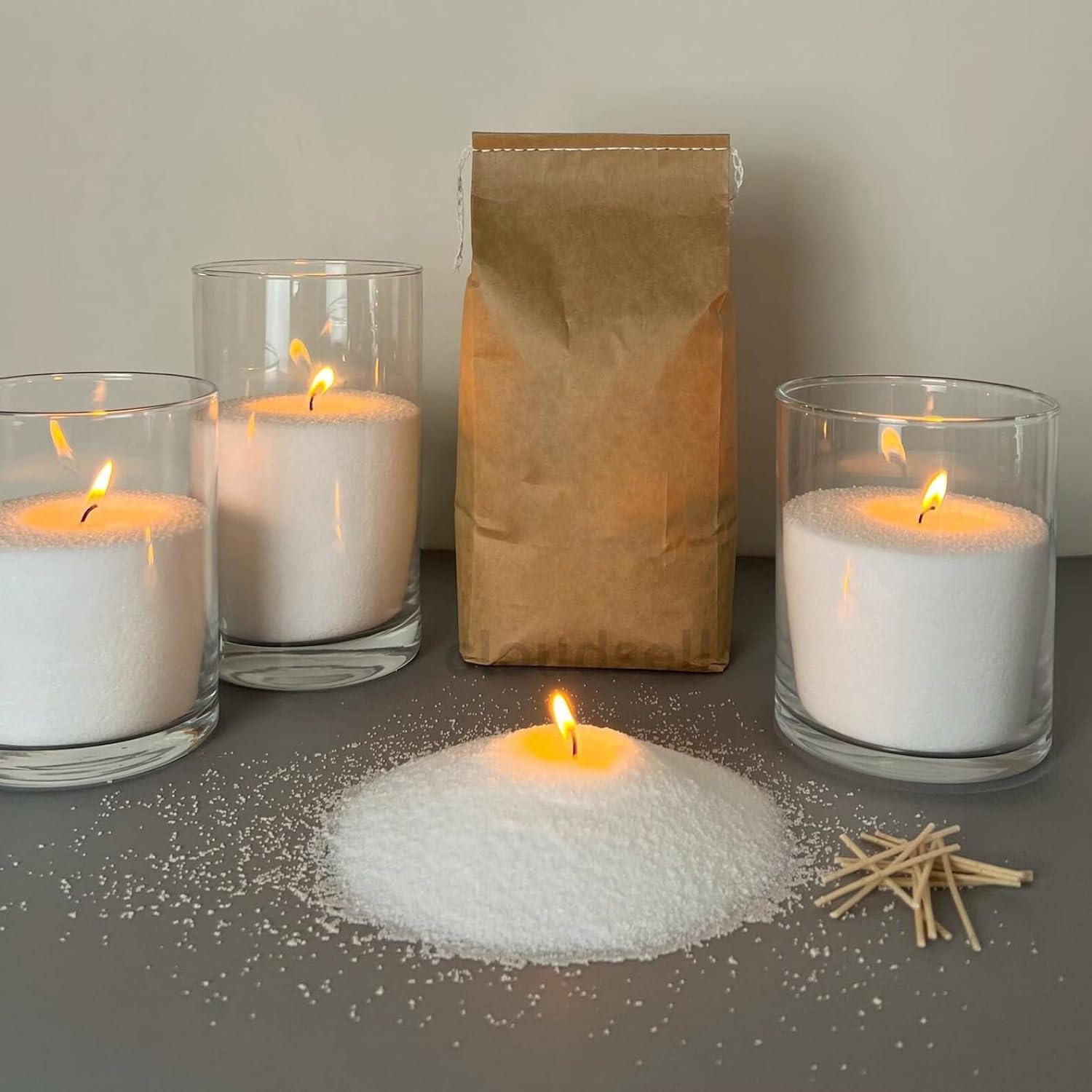 Luxury Powder Candles - Pearl Soy Wax (200g + 50 Wicks)